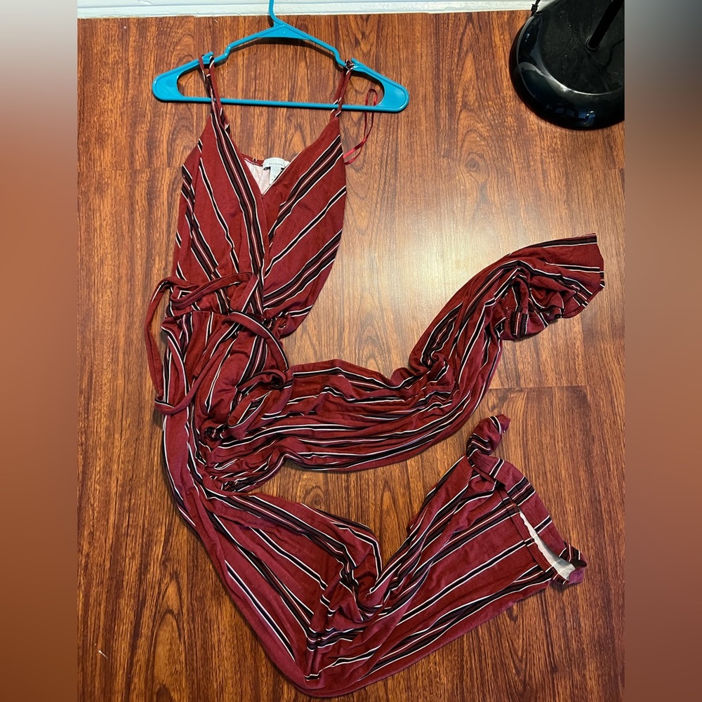 Red stripe jumpsuit